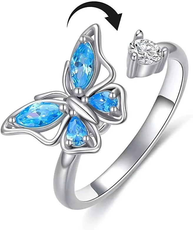 Butterfly Spinner anxiety ring