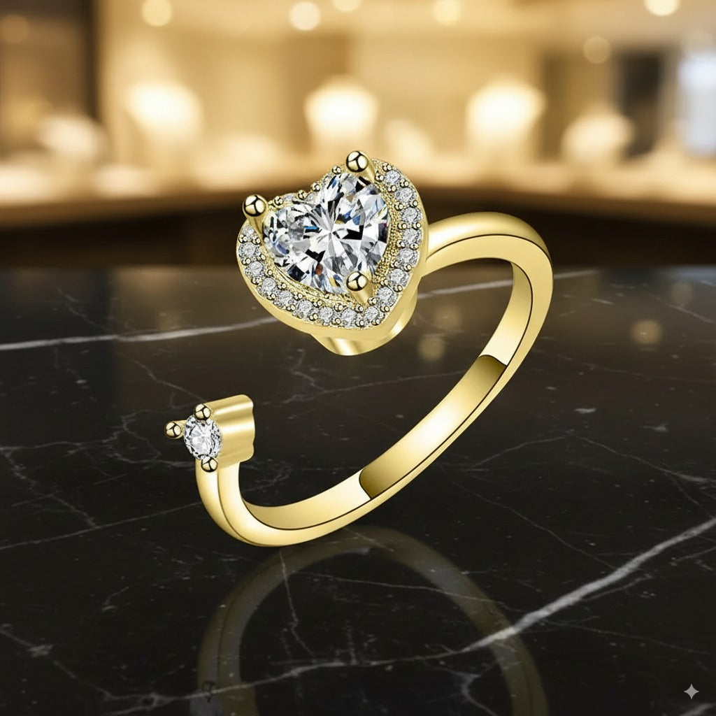 heart spinner anxiety ring