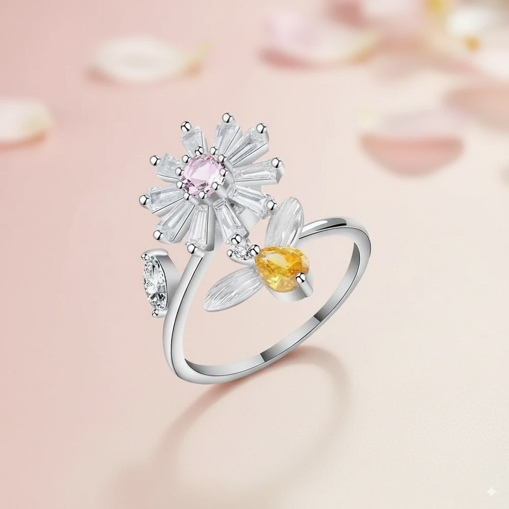 Floral Spinner anxiety ring