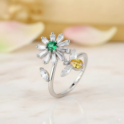 Floral Spinner anxiety ring