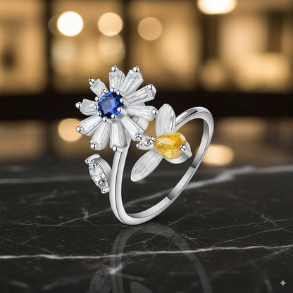 Floral Spinner anxiety ring