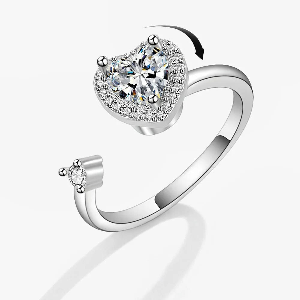 heart spinner anxiety ring