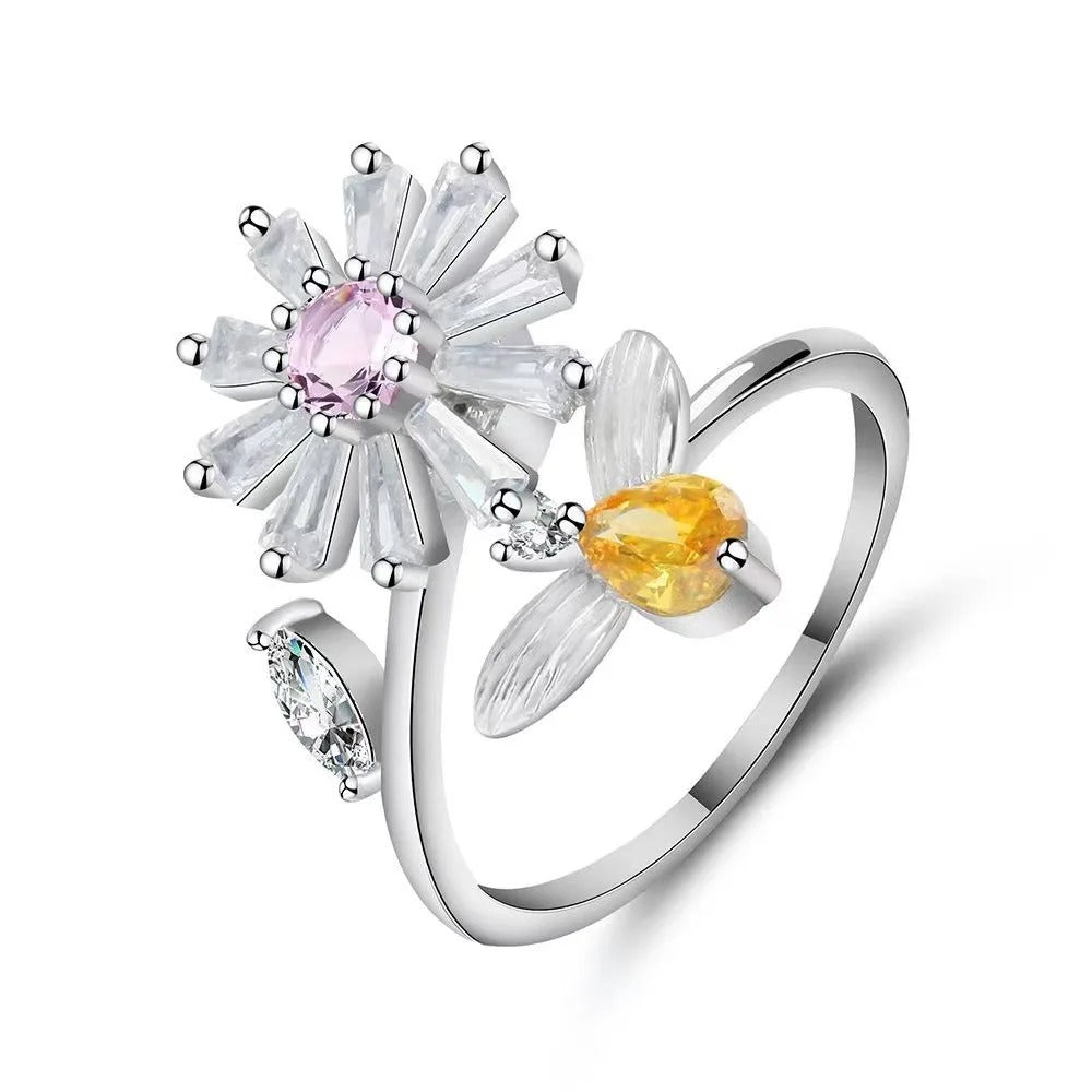 Floral Spinner anxiety ring
