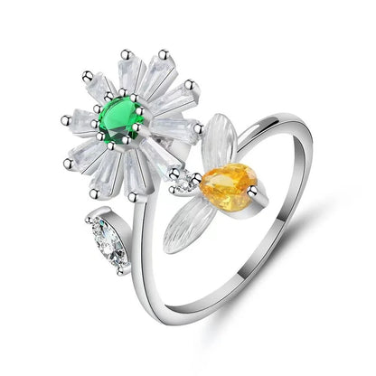 Floral Spinner anxiety ring