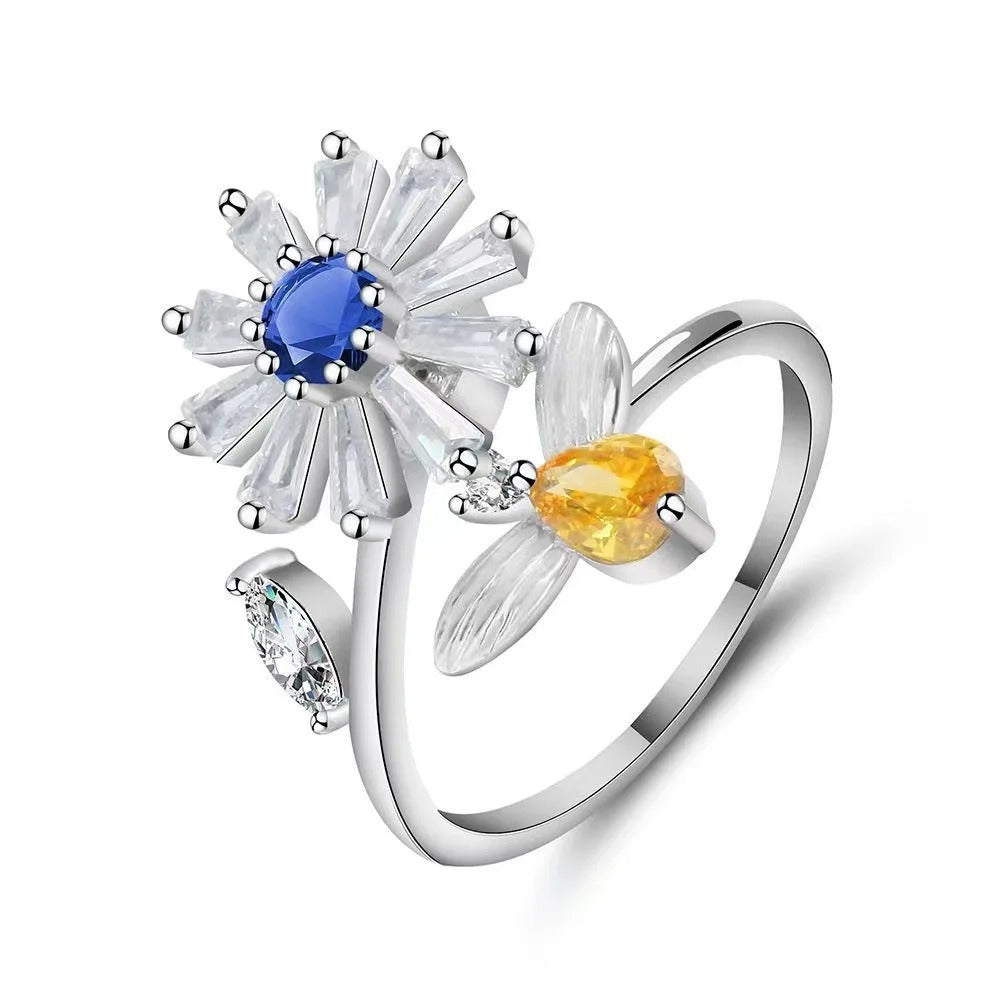Floral Spinner anxiety ring